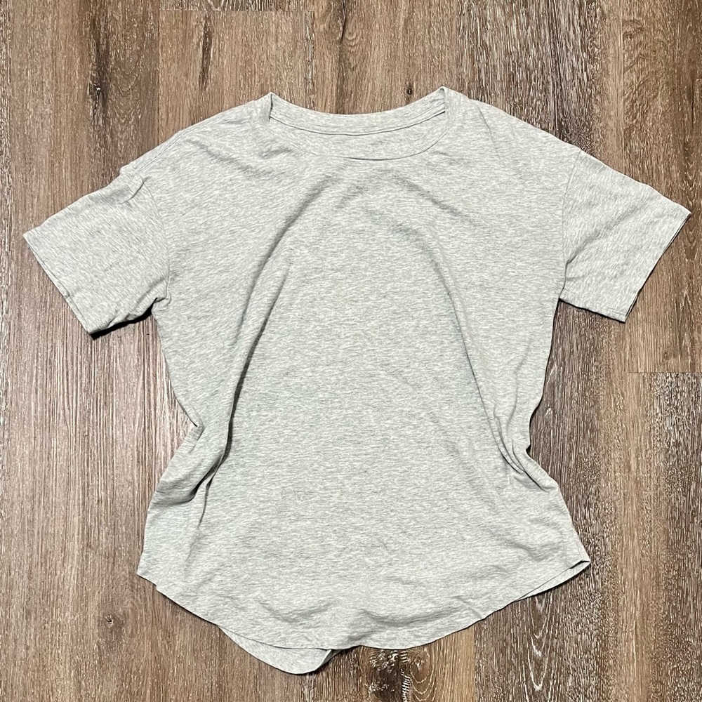 Aerie Gray Soft Curved Hem Tee